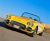VET 03 RK0121 03
1961 Chevrolet Corvette  Convertible Yellow Slanted 3/4 Front View On Pavement