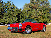 VET 03 RK0189 01
1961 Chevrolet Corvette Convertible Red Low 3/4 Front View On Grass