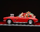 VET 03 RK0242 02
1962 Corvette Pro Street Roadster Red Profile Christmas Presents On Red Floor Checkered Line Studio