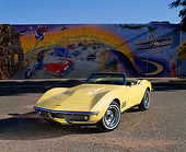 VET 03 RK0282 04
1968 Chevrolet Corvette 427 Convertible Yellow 3/4 Front View On Pavement