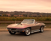 VET 03 RK0336 04
1964 Chevrolet Corvette Stingray Roadster Chrome Illusion Paint 3/4 Front View On Pavement By Field