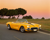 VET 03 RK0378 01
1962 Chevrolet Corvette Extreme Convertible Yellow 3/4 Front View On Road