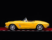 VET 03 RK0383 01
1962 Extreme Chevrolet Corvette Convertible Yellow Profile On Red Floor Checkered Line Studio