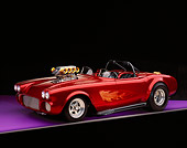 VET 03 RK0436 03
1960 Chevrolet Corvette Custom Convertible Red 3/4 Front View On Purple Floor Gray Line Studio