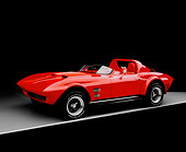 VET 03 RK0462 15
1963 Chevrolet Corvette Grand Sport Red 3/4 Side View On Gray Line Studio