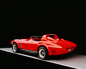 VET 03 RK0464 05
1963 Chevrolet, Corvette, Grand Sport, Red 3/4 Rear View On Gray Line Studio