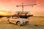 VET 03 RK0492 01
1960 Chevrolet Corvette Convertible White 3/4 Side View On Pavement At Dusk