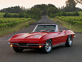 VET 03 RK0504 01
1963 Chevrolet Corvette Convertible Red 3/4 Front View On Pavement