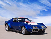 VET 03 RK0510 01
1969 Chevrolet Corvette Blue 3/4 Front View On Pavement