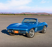 VET 03 RK0597 01
1965 Chevrolet Corvette Convertible Nassau Blue 3/4 Front View On Pavement