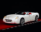 VET 04 RK0051 05
2003 Chevy Corvette Avelate 50th Anniversary Edition Convertible White 3/4 Front On Red Floor Checkered Line