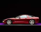 VET 04 RK0034 03
2003 Chevrolet Corvette 50th Anniversary Edition Burgundy Profile On Purple Floor Gray Line Studio