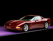 VET 04 RK0037 07
2003 Chevrolet Corvette 50th Anniversary Edition Burgundy Front 3/4 View On Purple Floor Gray Line Studio