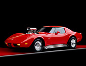 VET 05 RK0063 06
1977 Chevrolet Corvette Custom Red 3/4 Side View On Red Floor Gray Line Studio