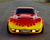 VET 05 RK0003 03
1973 Chevrolet Corvette With Flames Head On Shot On Pavement