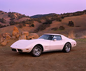 VET 05 RK0069 02
1977 Chevrolet Corvette Coupe White Side 3/4 View On Dirt