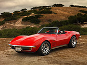 VET 05 RK0141 01
1972 Chevrolet Corvette Stingray Convertible Red 3/4 Front View On Dirt