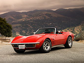 VET 05 RK0142 01
1972 Chevrolet Corvette Stingray Convertible Red Low 3/4 Front View On Pavement