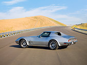 VET 05 RK0164 01
1973 Chevrolet Corvette Coupe Silver 3/4 Rear View By Hill