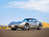 VET 05 RK0168 01
1973 Chevrolet Corvette Coupe Silver 3/4 Front View By Hill