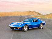 VET 05 RK0176 01
1972 Chevrolet Corvette Coupe Blue 3/4 Front View By Hill
