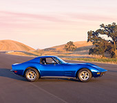 VET 05 RK0179 01
1972 Chevrolet Corvette Coupe Blue 3/4 Front View By Hill Trees