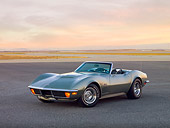 VET 05 RK0192 01
1972 Chevrolet Corvette LT1 Convertible Gray 3/4 Front View On Pavement