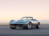 VET 05 RK0194 01
1972 Chevrolet Corvette LT1 Convertible Gray 3/4 Front View On Pavement