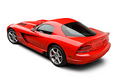 VIP 01 BK0001 01
2009 Dodge Viper SRT/10 Red 3/4 Rear View On White Seamless