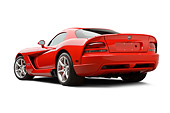 VIP 01 BK0003 01
2009 Dodge Viper SRT/10 Red 3/4 Rear View On White Seamless