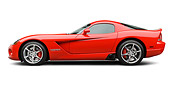 VIP 01 BK0029 01
2009 Dodge Viper SRT/10 Red Profile View On White Seamless