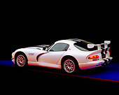 VIP 01 RK0097 05
1998 Dodge Viper GT2 White Blue Stripe 3/4 Rear View Studio