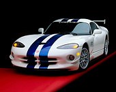 VIP 01 RK0112 06
1998 Dodge Viper GT2 White Blue Stripe 3/4 Front View Studio