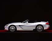 VIP 01 RK0176 02
2003 Dodge Viper Convertible Silver Side View On Gray Line Red Floor Studio