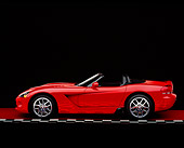 VIP 01 RK0180 06
2003 Dodge Viper SRT-10 Convertible Red Profile On Checkered Line Red Floor Studio