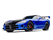 VIP 01 RK0334 01
2010 Dodge Viper ACR Blue With Black Stripe 3/4 Front View On White Seamless