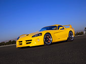 VIP 01 RK0255 01
2006 Hennessey Venom 800R Yellow Low 3/4 Side View On Pavement