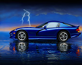 VIP 02 RK0003 07
1996 Dodge Viper GTS Coupe Profile View Mylar Floor Lightning Studio