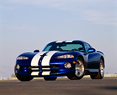 VIP 02 RK0008 02
1996 Dodge Viper GTS Coupe Low 3/4 Front View On Pavement 
Blue Sky