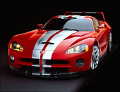 VIP 02 RK0112 02
Dodge Viper GTSR Concept Car Red Silver Stripe 3/4 Front View Studio