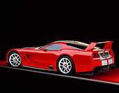 VIP 02 RK0115 07
Dodge Viper GTSR Concept Car Red Silver Stripe 3/4 Rear View Studio