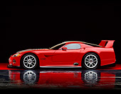 VIP 02 RK0119 05
Dodge Viper GTSR Concept Car Red Silver Stripe Profile On Mylar Floor Studio